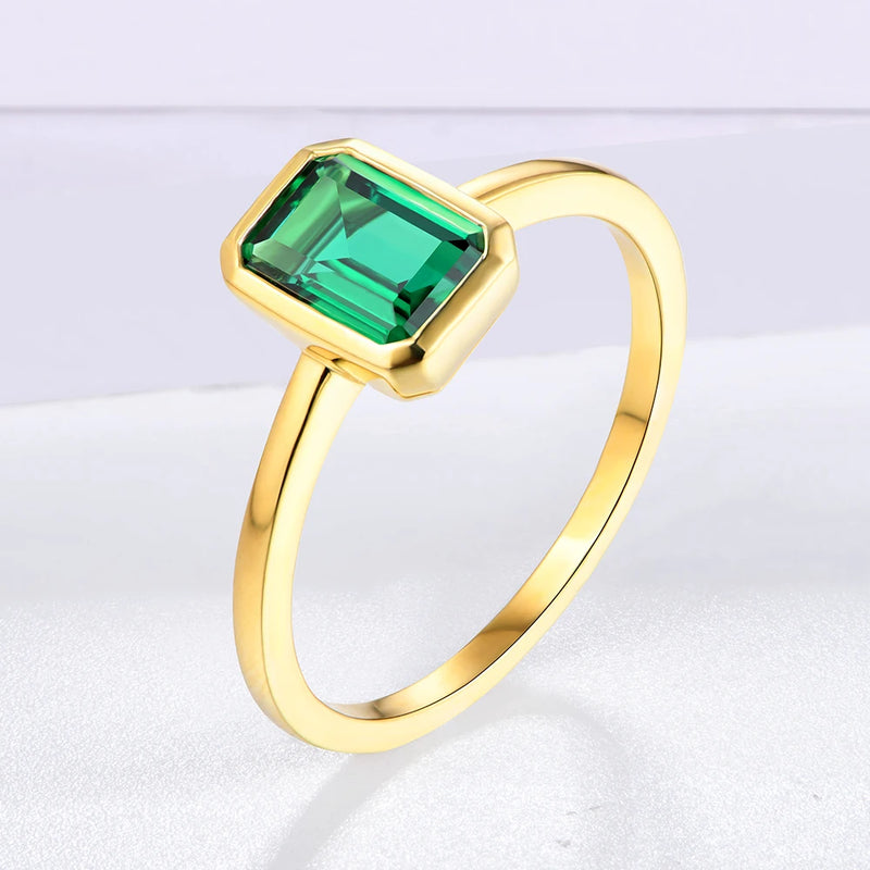 Emerald Rings for Women Real Silver Ring Mens Jewelry Anniversary Party Gift