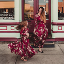Family daughter Mother and daughter Matching dress Floral Long Mommy and me clothes