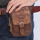 Genuine Leather Men Waist Packs Vintage Waist Bag Men Money Belt Bag