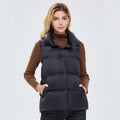 Winter women down vest short stand-up collar casual white duck down jacket coat