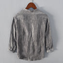 Pure linen stand collar white shirts men casual spring summer shirt for men top