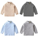 Autumn Winter Children Clothes Baby Boys Girls Stripe Turtleneck Long Sleeve T Shirt Cotton Pullover Tops Kids Outfit