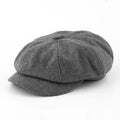 Octagonal Cap Big Head Plain Beret Hat