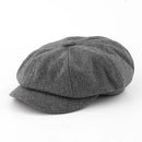Octagonal Cap Big Head Plain Beret Hat