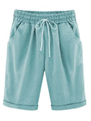 Women's Shorts Pockets High Waist Solid Casual Streetwear Summer Women