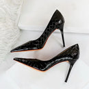 Spring Women Shoes High Heel Patent Leather Wedding Shoes Pointed Toe Party Pumps