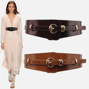 Leather Waist Women Belt Pin Buckle Vintage Wide Luxury Ladies Accessories for Dress