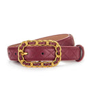 Belt Women Leather Material Metal Chains Pin Buckle Rhombic Pattern Luxury Brand Designer Belt