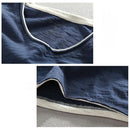 Men Long Sleeve T-shirt Cotton V-neck Solid Casual Tops Tees for Men Vintage Frayed Collar and Raw Edges Tshirt