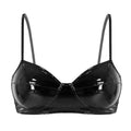 Womens Lingerie Bras Wetlook Sexy Night Party Clubwear Faux Leather Reflective