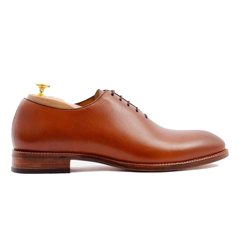 Oxford Solid Dress Business Shoes Designer Handmade Wedding Formal Genuine Leather Original Best Man Shoes