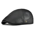 Black leather cap on a white background, Obroi