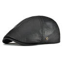 Black leather cap on a white background, Obroi