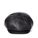 Beret Cap Men Genuine Leather Hats Forward Boina Brown Peaked Caps