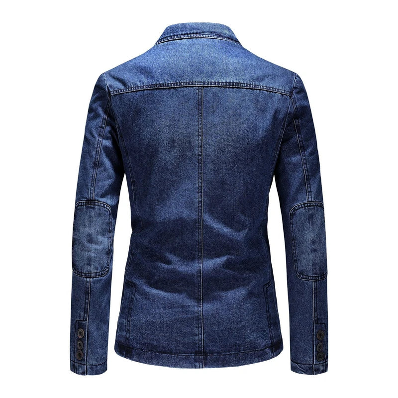 Men's Denim Blazers Male Coat Oversized Spring Autumn Casual Blazer Men Clothing Outerwear Jacket