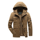 Men's washed cotton coat autumn and winter leisure long and long warm cotton coat men's jacket comfortable