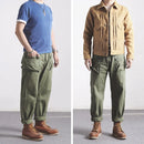 Military trouser Men Vintage Slim & Straight Fitting Casual Pants