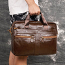 Men Leather Retro Travel Briefcase Business 15.6" Laptop Case Design Messenger Bag