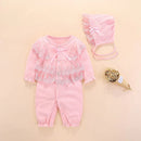 Newborn Baby Girls Clothes Cotton Long Sleeve Lace Baby Romper Jumpsuit Cute Baby Girl Outfits Set Baby Clothing