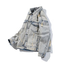 Bomber Ripped Denim Jacket Men Jean Coats Retro Casual Clothes