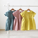 Cotton Linen Doll Collar Baby Princess Dress Girls Clothing Spring And Summer Dress