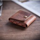 Genuine Leather Coin Purse  Vintage Small Mini Money Bag Earphone Line Case Change Pouch Holder