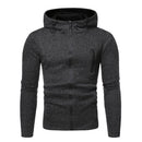 Men's Casual Hoodie Waterproof Zipper Design Hooded Sweatshirt