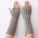 Fingerless Knitted Mittens Twist Jacquard Knitting Half Finger Gloves Thermal Arm Sleeve