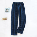 Cotton trousers thin home pants Elastic Waist Sleep Bottoms Plaid lounge pants home sleepwear