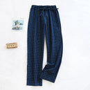 Cotton trousers thin home pants Elastic Waist Sleep Bottoms Plaid lounge pants home sleepwear