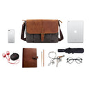 Men Canvas Leather Messenger Bag Male Casual Vintage Shoulder Bags Waterproof Crossbody Bags High Quality Travel Bag