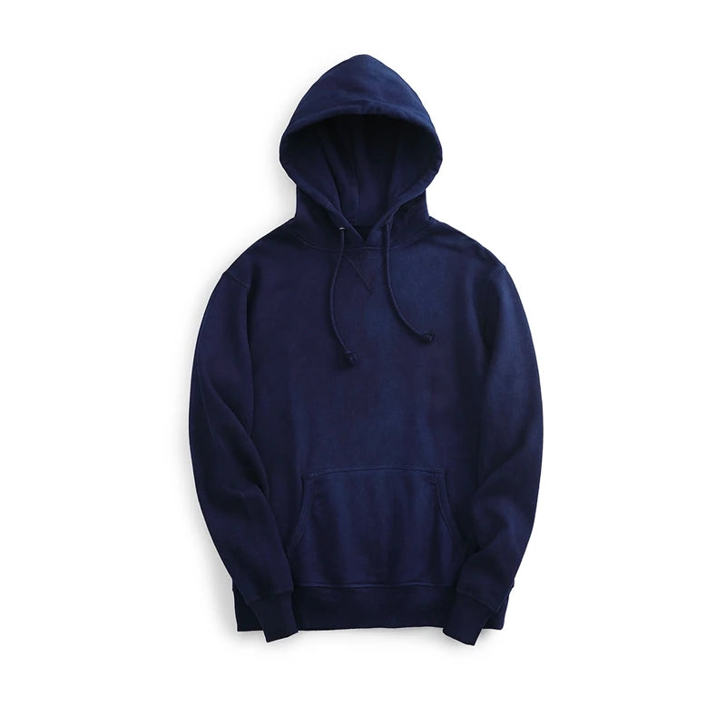 Spring Autumn Men Casual Hoodies Plant Indigo Retro Hooded Shirts Hoodie Men