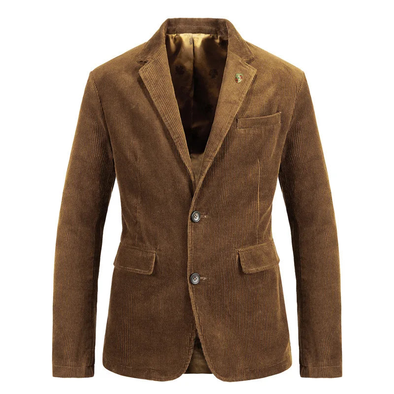 Men Corduroy Blazer Oversized Male Suit Jacket Solid Casual Blazers Men Clothing Leisure Suit Coats