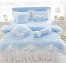 Thick Quilted lace Bedding set King queen Twin size Bed set Princess set Pillowcase