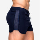 Summer Breathable Quick Drying Elastic Mesh Shorts European and American Fitness Training Sprint Six Shorts Men