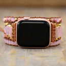 High End Natural Stone Smart Watch Band Beads Boho IWatch Strap Wrist Armband Bracelet