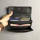 Handmade Long Wallet Inner Zip Wallets Purse Soft Wallet Card Holder Coin Pocket