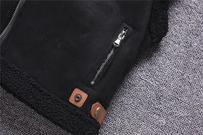 Boys Girls Buckskin Vest Autumn Winter Children Thicker Warm Coat Waistcoat Kids Jackets Fur Vest