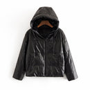 Streetwear women hooded wadded jacket lady thick cotton coats causal female zipper parka girls chic wadded jacket