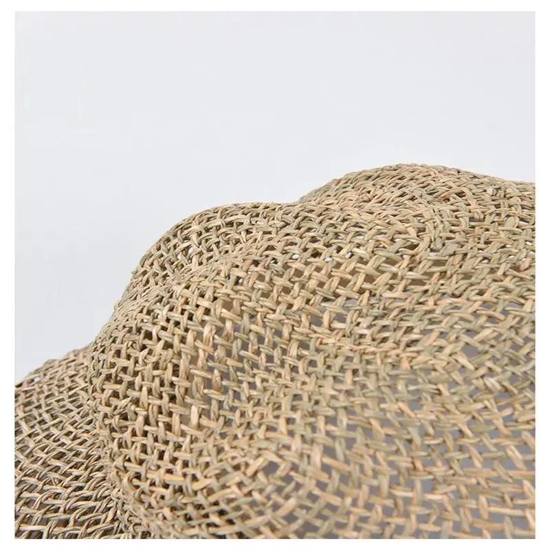 Panama seagrass Straw Hat Berets Solid Lady Shade Sun Protection Hat Spring Summer Cap Women Octagonal Chapeau