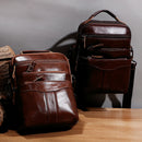 Vintage Men's Genuine Leather Shoulder Bag Casual Handbag for Natural Leather Crossbody Messenger Flap Bags Male