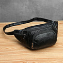 Waist Bag Women Fanny Pack Leather Chest Bag for Girls Soft Belt Bag Rivet Casual Pouch Bag