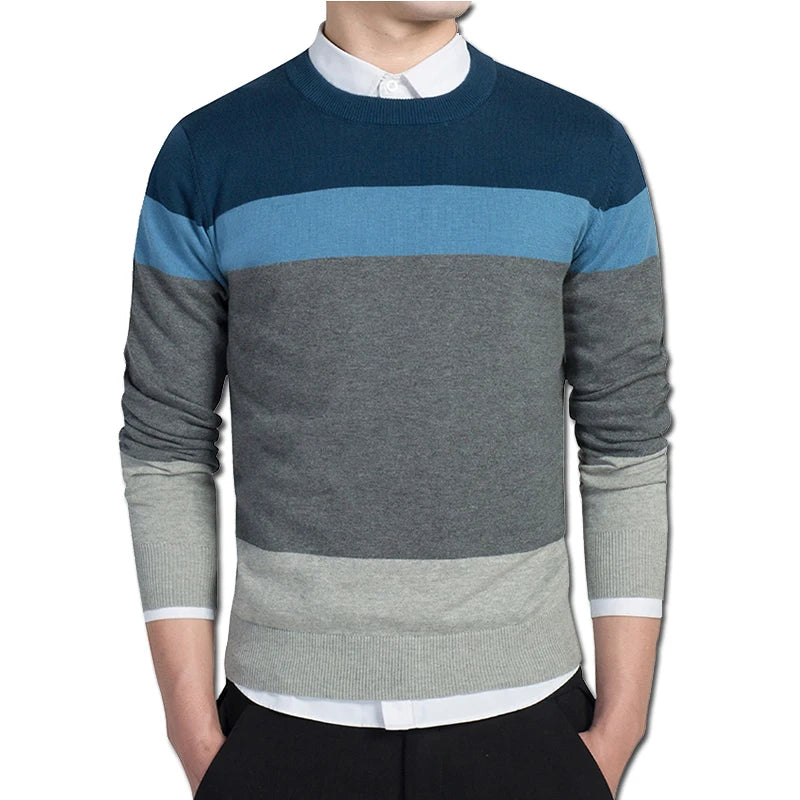 Men Sweaters and Pullovers Men's Casual Slim Fit Long Sleeved Knitted Sweaters Pullovers Male Clothes