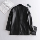 Women Leather Jacket Coat Long Women's Jacket Outwear Lady Coat Female Leather Suit Blazers