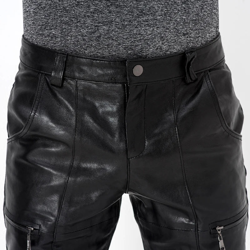 Men's Genuine Motorcycle Leather Pants