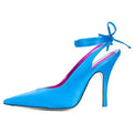 Summer Sandals Woman Cross-tied High Heels Wedding Shoes Woman Pointed Toe Party Ladies Shoes