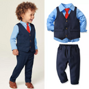 Autumn Spring Kids Toddler Boy Set Formal Shirts Kids Wedding Clothing Set