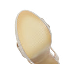 Women platform super high thin heels cross strap Sequined cloth shoes women