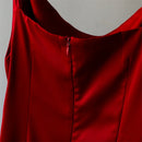 Luxury Red Silk Dresses for Women Sleeveless Spaghetti Strap Side Split Evening Elegant