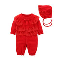 Newborn Baby Girls Clothes Cotton Long Sleeve Lace Baby Romper Jumpsuit Cute Baby Girl Outfits Set Baby Clothing